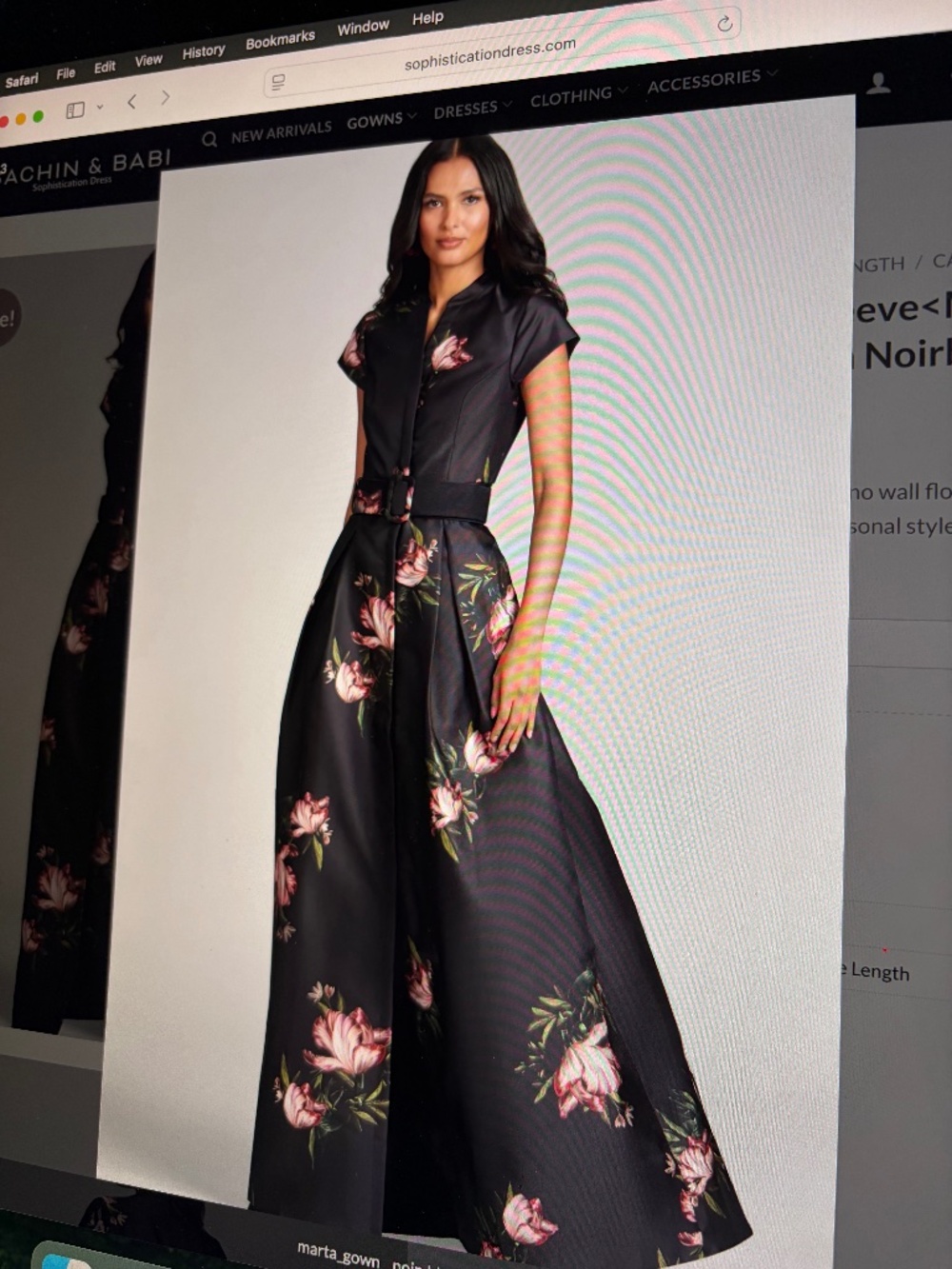 Sophisticated Sachin & Babi Cap Sleeve Marta Gown – Noir Blossom Noir blossom